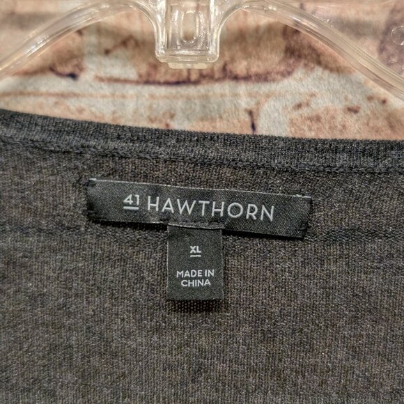 41 Hawthorn Crossover Long Sleeve Sweater Dark Gray Size XL - Picture 6 of 10